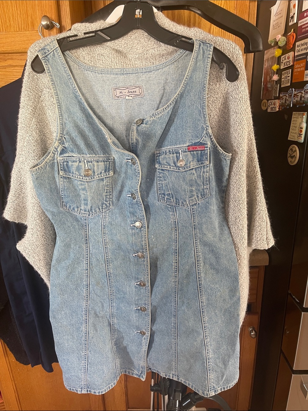 Hi Jeans Women XL Denim Sleeveless Cotton Dress